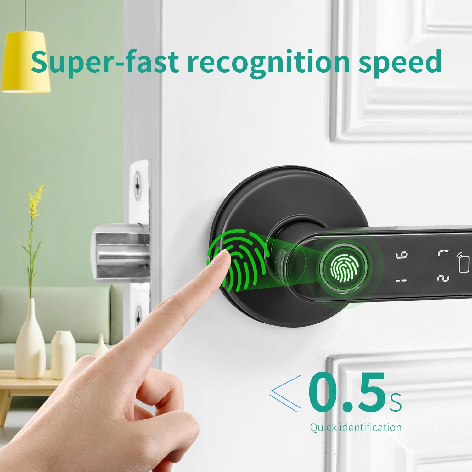 Tuya 5-in-1 Door Lock Smart Home Products Fingerprint Locks Remote Control App Unlock Support Password IC Card Key Unlock