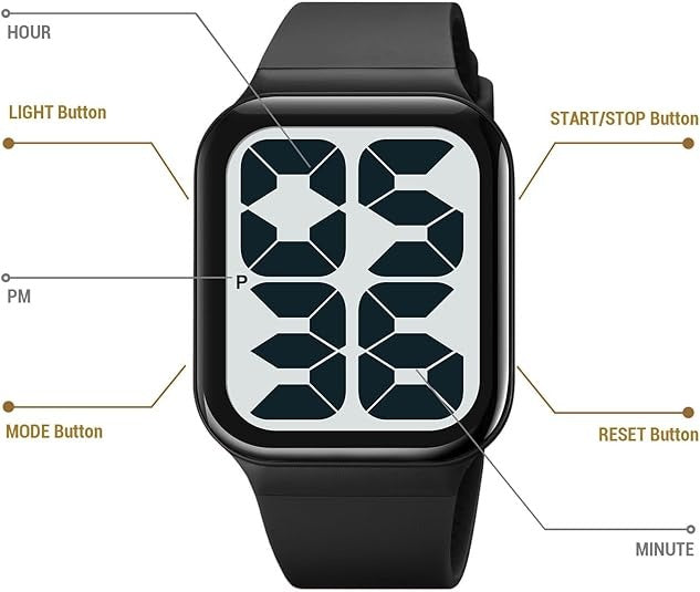 Extra Large Numbers Watch for Men, Waterproof Mens Digital Watch Womens Men's Wrist Watches for Elderly Senior Women