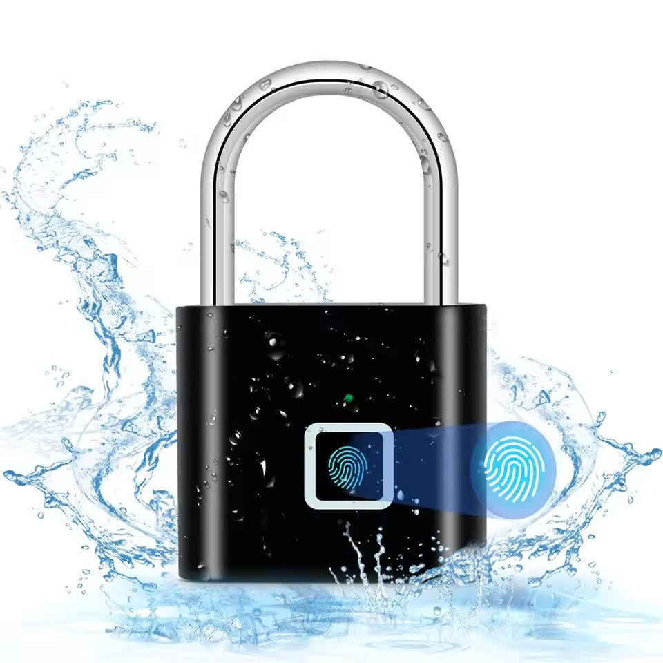 Fingerprint Lock Keyless USB Charging Smart Padlock Waterproof Door Lock 0.2sec Unlock Portable Anti-theft Padlock Zinc