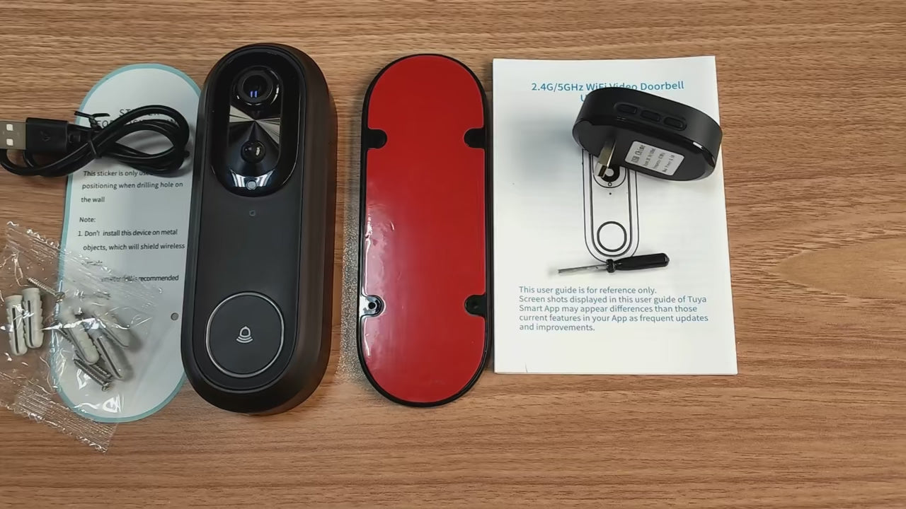 5G 2.4G WiFi Video Doorbell 1080P Wireless Bell Tuya APP Smart Intercom Camera IP65 Waterproof Ring Bell with 7000mAh Battery