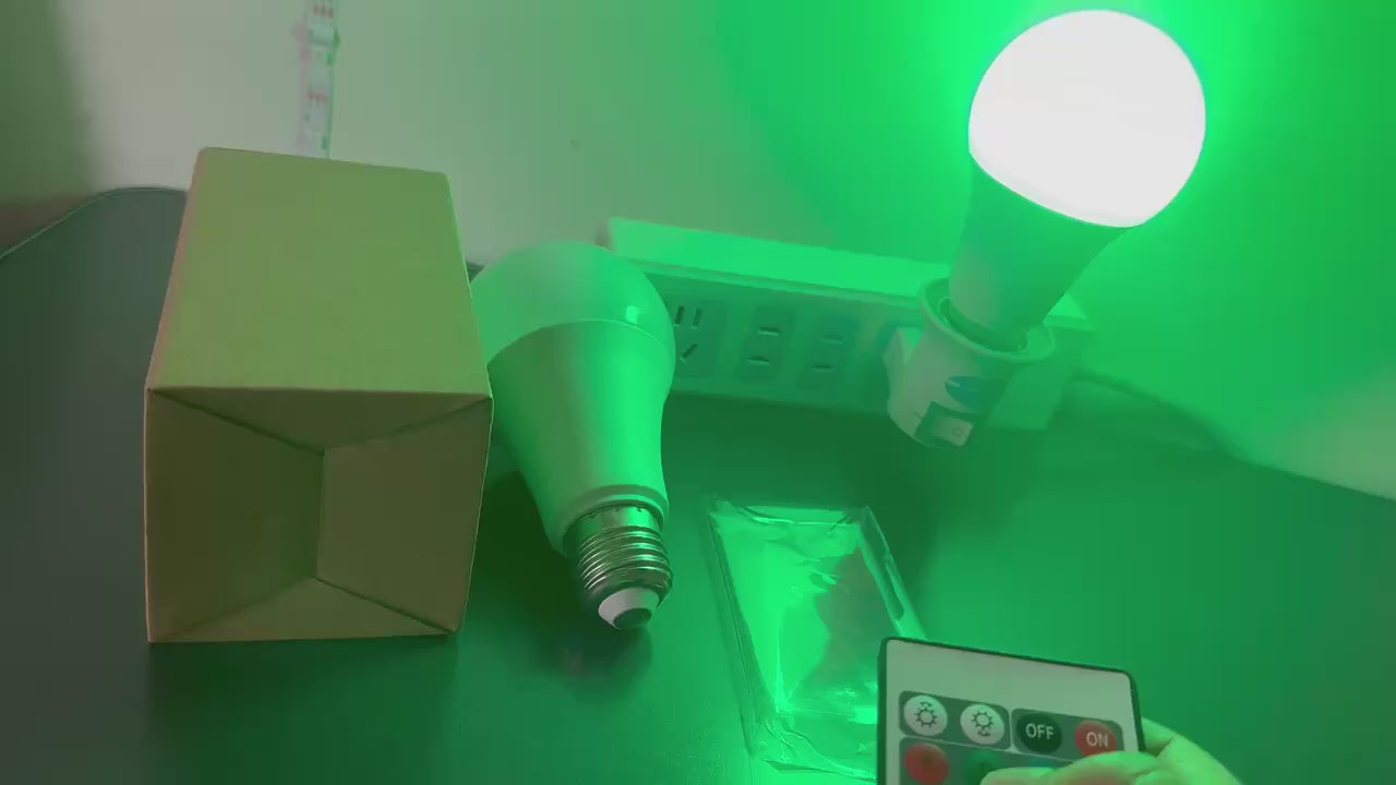 16 Colors RGB Bulb LED Multicolor Bulb E27 220V Household Lighting Dimmable 24 Key Remote Control Smart Lamp Atmosphere Light